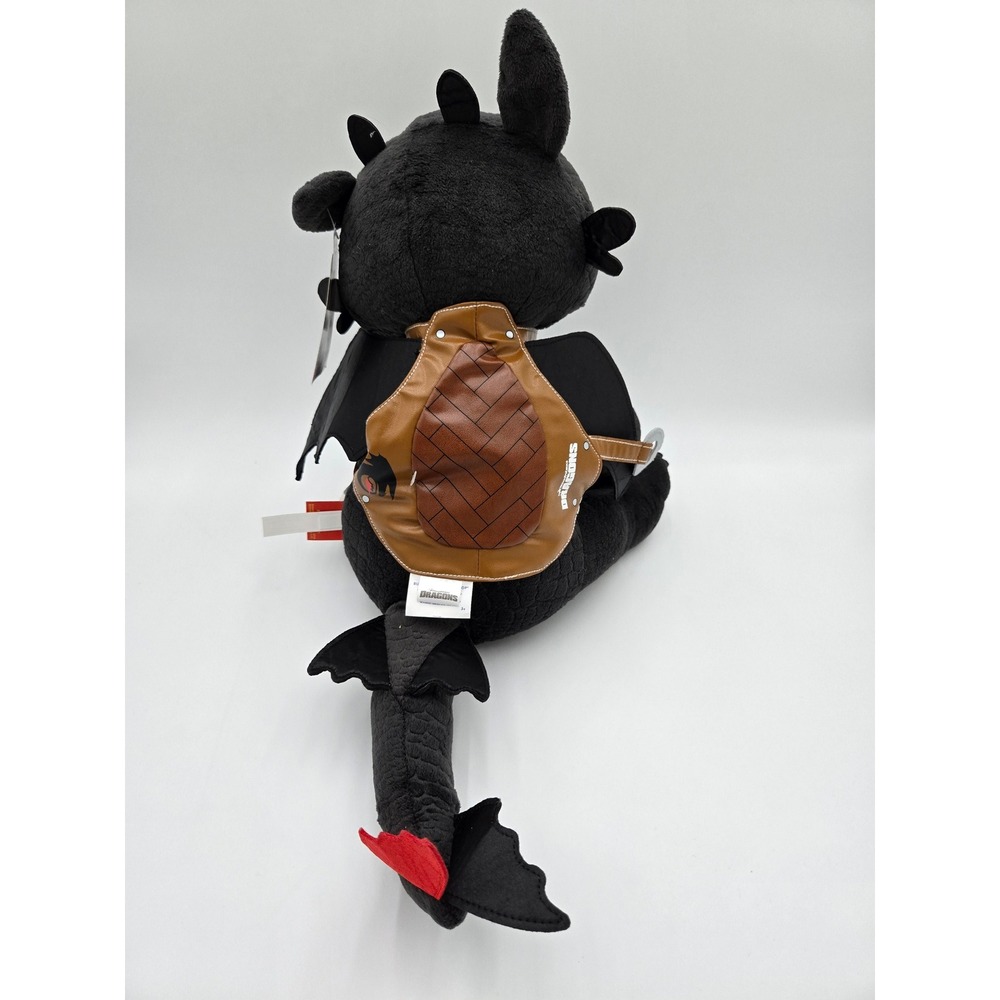 Build A Bear Toothless‎ Dragon Plush NWT Saddle & Wings How to Train Your Dragon - Picture 3 of 4